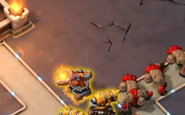 Towers placed along a dark map in Arcane Arena: Tower Defense TD